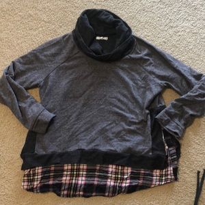 Gray cowel neck sweater with side zippers Medium